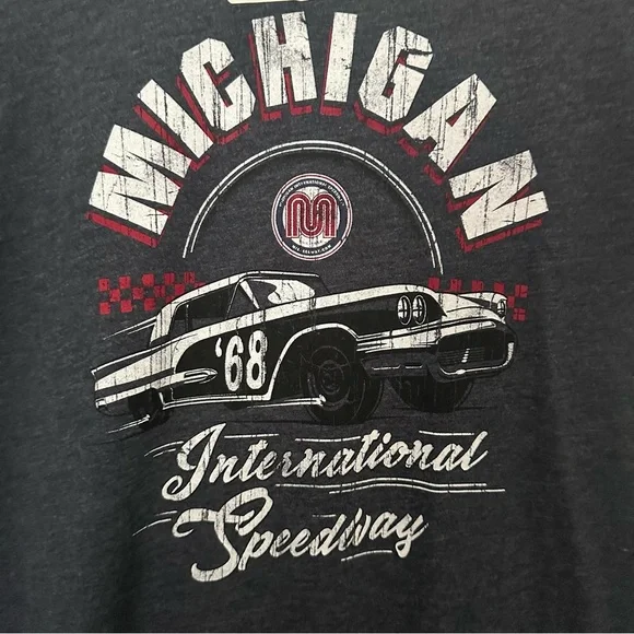 NASCAR Michigan International Speedway Women’s Blue Graphic Tee Size L NWT - Picture 2 of 8